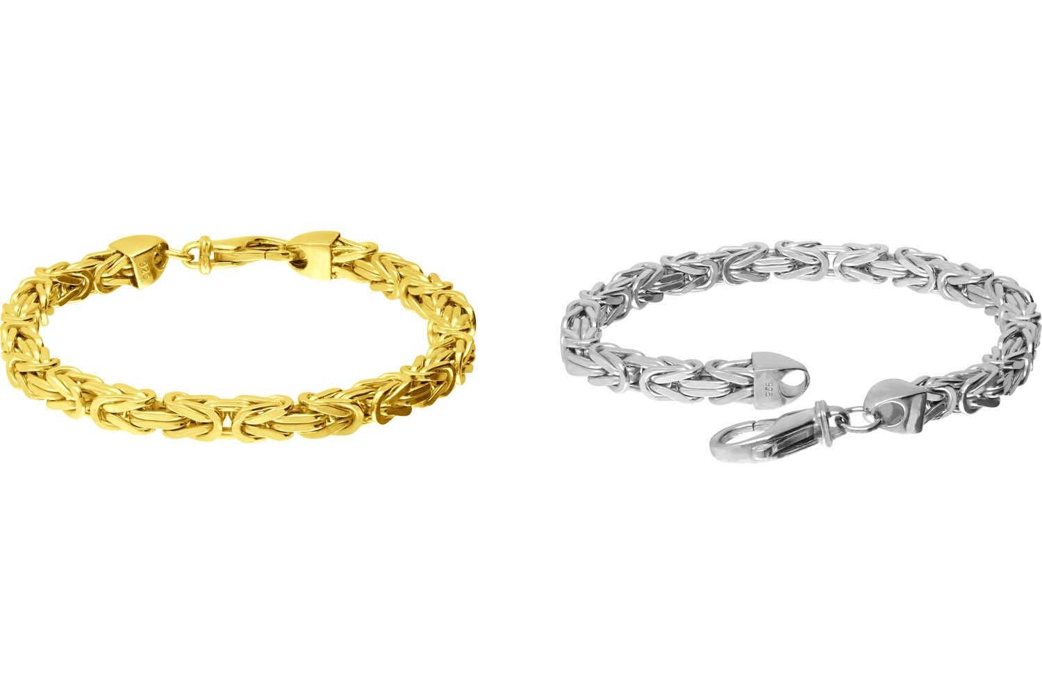 925er Silber Königsarmband rhodiniert / vergoldet von Piercingline